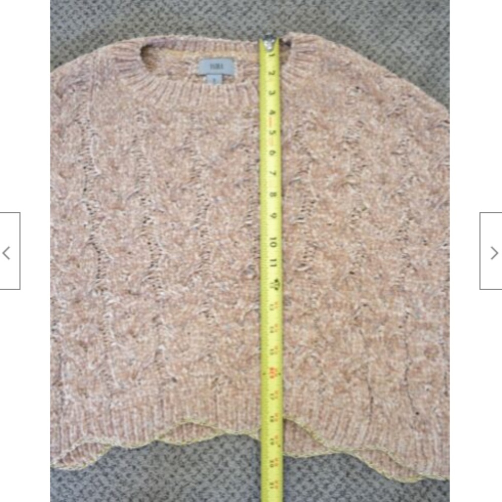Yaira Beige Mauve Chenille Sweater Small - Picture 9 of 12